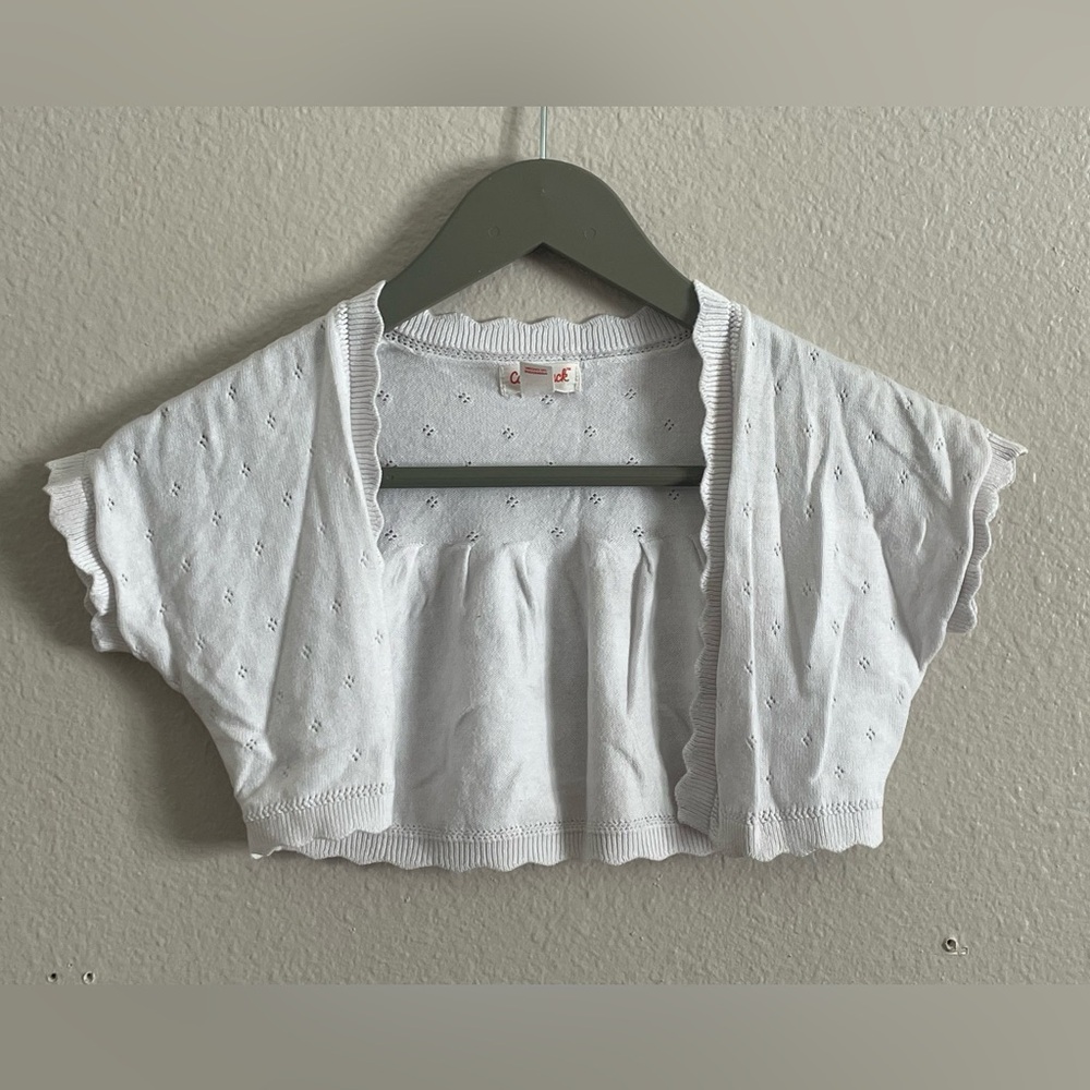 Cat & Jack Girls’ White Eyelet Crop Sweater